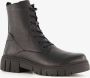 Hush Puppies leren dames veterboots zwart Uitneembare zool - Thumbnail 1