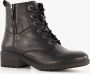 Hush Puppies leren dames veterlaarsjes zwart - Thumbnail 1