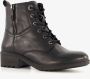 Hush Puppies leren dames veterlaarsjes zwart - Thumbnail 1