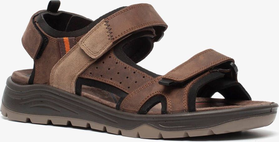 Hush Puppies leren heren sandalen bruin Uitneembare zool