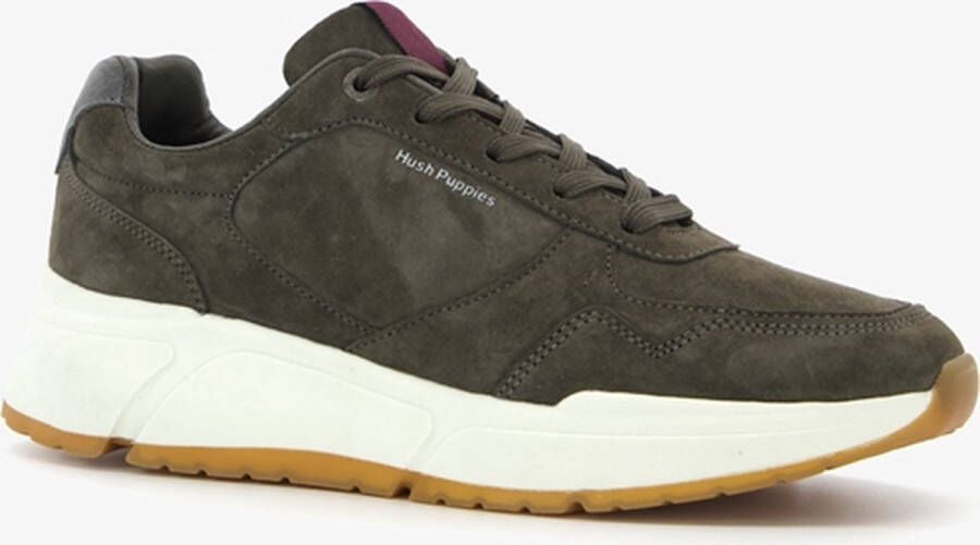 Hush Puppies leren heren sneakers groen Echt leer Uitneembare zool