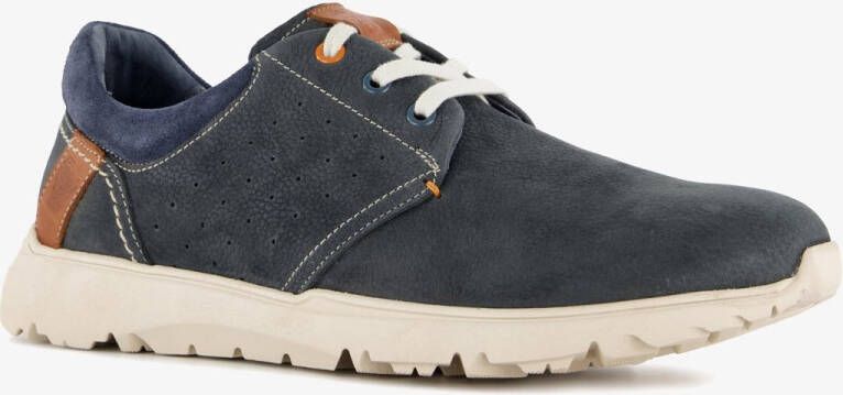 Hush Puppies leren heren veterschoenen blauw Extra comfort Memory Foam