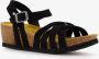 Hush Puppies leren sandalen met sleehak zwart Echt leer - Thumbnail 1