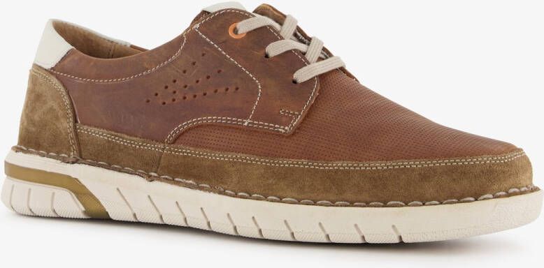 Hush Puppies leren veterschoenen bruin wit Uitneembare zool