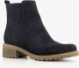 Hush Puppies suede dames enkellaarsjes blauw Echt leer - Thumbnail 1