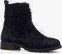 Hush Puppies suède dames enkellaarsjes donkerblauw Uitneembare zool - Thumbnail 1