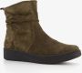 Hush Puppies suede dames enkellaarsjes groen Echt leer Uitneembare zool - Thumbnail 1