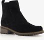 Hush Puppies suede dames enkellaarsjes zwart Echt leer - Thumbnail 1