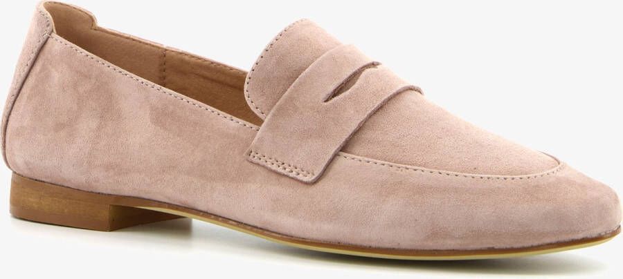 Hush Puppies suede dames loafers beige Echt leer