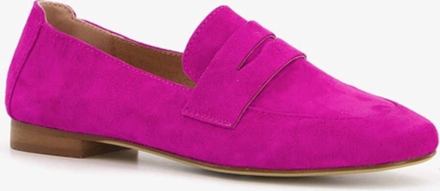 Hush Puppies suede dames loafers fuchsia roze Echt leer