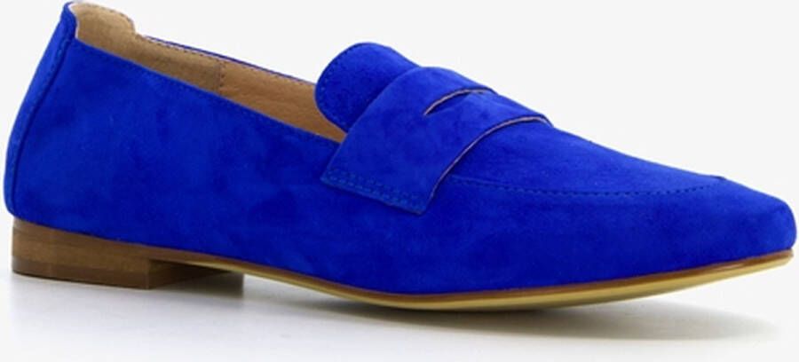 Hush Puppies suede dames loafers kobalt blauw Echt leer