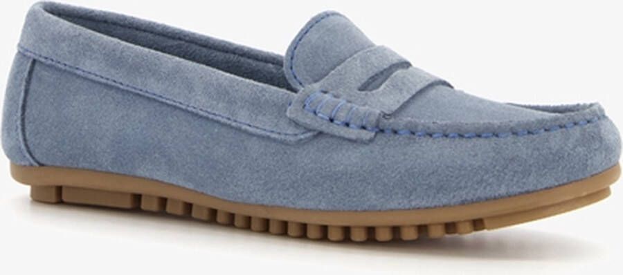 Hush Puppies suede dames mocassins blauw Echt leer