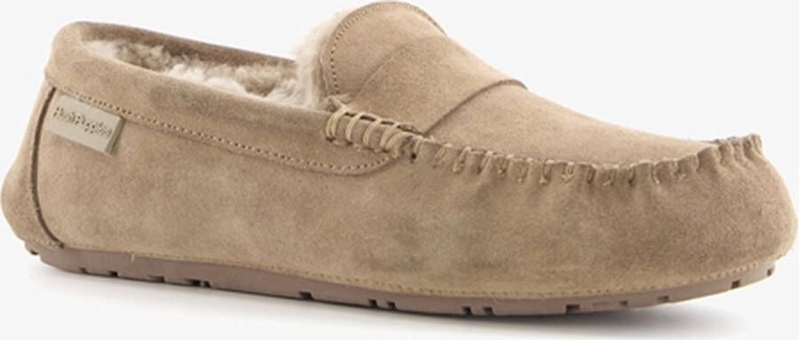 Hush Puppies suede dames pantoffels beige Sloffen Echt leer