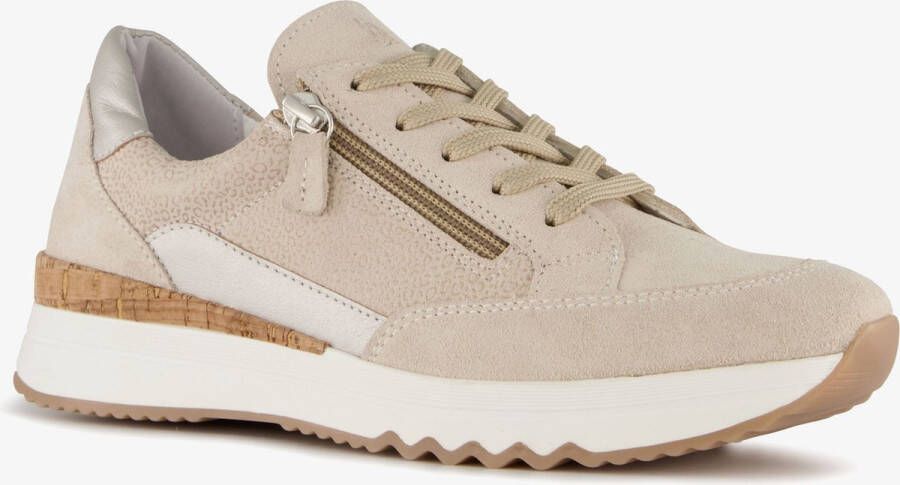 Hush Puppies suede dames sneakers beige Echt leer Uitneembare zool