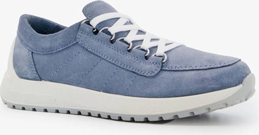 Hush Puppies suede dames sneakers blauw Echt leer Uitneembare zool