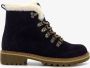 Hush Puppies suède dames veterboots blauw Echt leer - Thumbnail 1