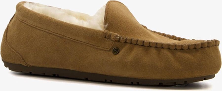 Hush Puppies suède heren pantoffels cognac Sloffen Echt leer