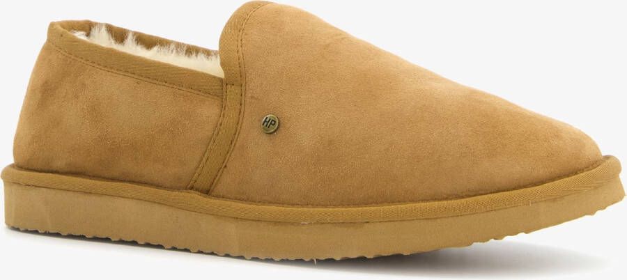 Hush Puppies suede pantoffels met merino wol Cognac Sloffen Echt leer