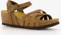 Hush Puppies suede sandalen met sleehak taupe Bruin Echt leer - Thumbnail 1