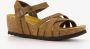 Hush Puppies suede sandalen met sleehak taupe Bruin Echt leer - Thumbnail 3