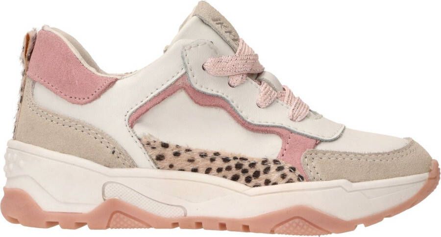 Ikke IK-KE Sneaker Meisjes Wit beige roze