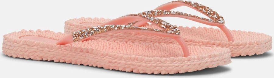 Ilse Jacobsen Slippers met grove glitter CHEERFUL03G 921 Soft Coral Soft Coral