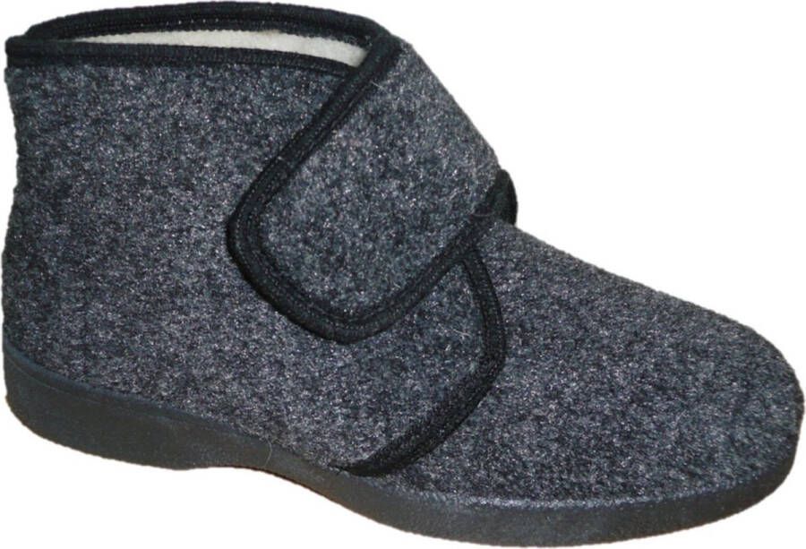 IMPORT Pantoffel Klitband Scheerwol gevoerd 205L Zwart