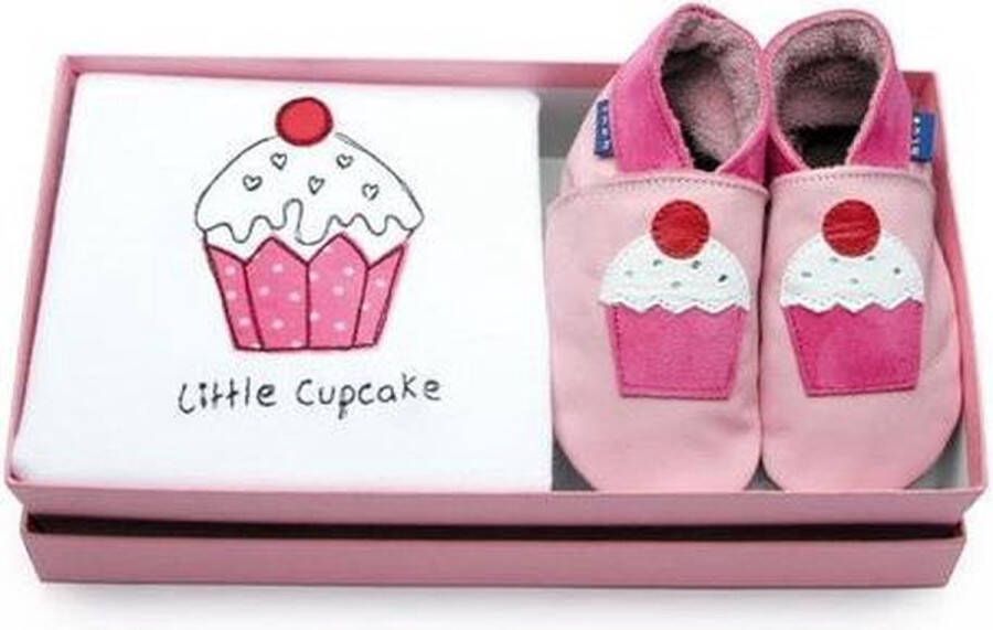 Inch Blue Babyslofjes Little cupcake cadeausetje