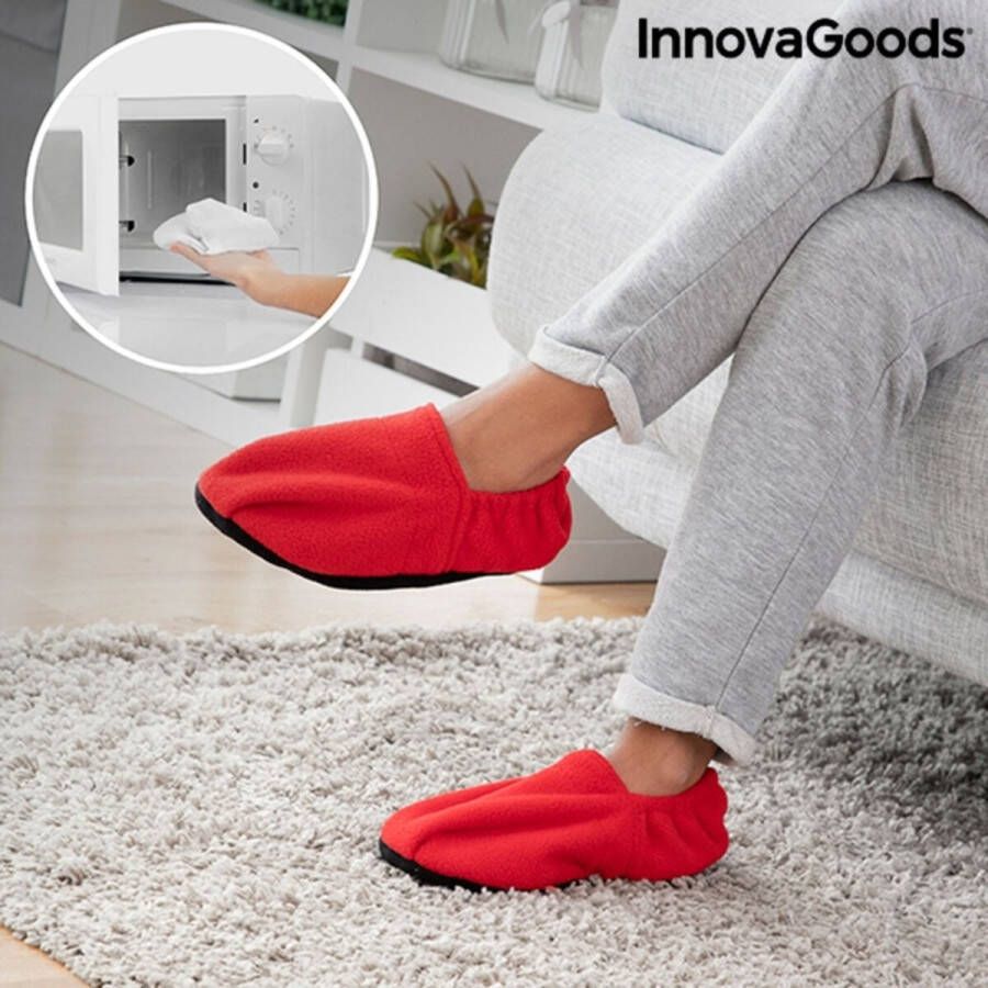 Innovagoods VERWARDE SLIPPERS OP TE WAR IN DE MAGNETRON ROOD Magnetron sloffen Magnetron sloffen Magnetron sloffen Warmies sloffen Verwarmde sloffen Warmte sloffen Magnetron sokken Warmies slippies Warmte pantoffels Hot feet