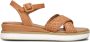 Inuovo Cognac Leren Sandalen met Kruisbanden Brown Dames - Thumbnail 2