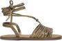 Inuovo Khaki Strappy Leren Sandalen Green Dames - Thumbnail 2