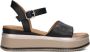 Inuovo Zwarte Leren Sandalen met Gouden Gesp Black Dames - Thumbnail 2