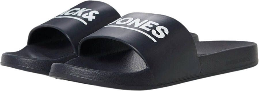 JACK & JONES JFWOLLIE SLIDER Logo Badslipper Antraciet