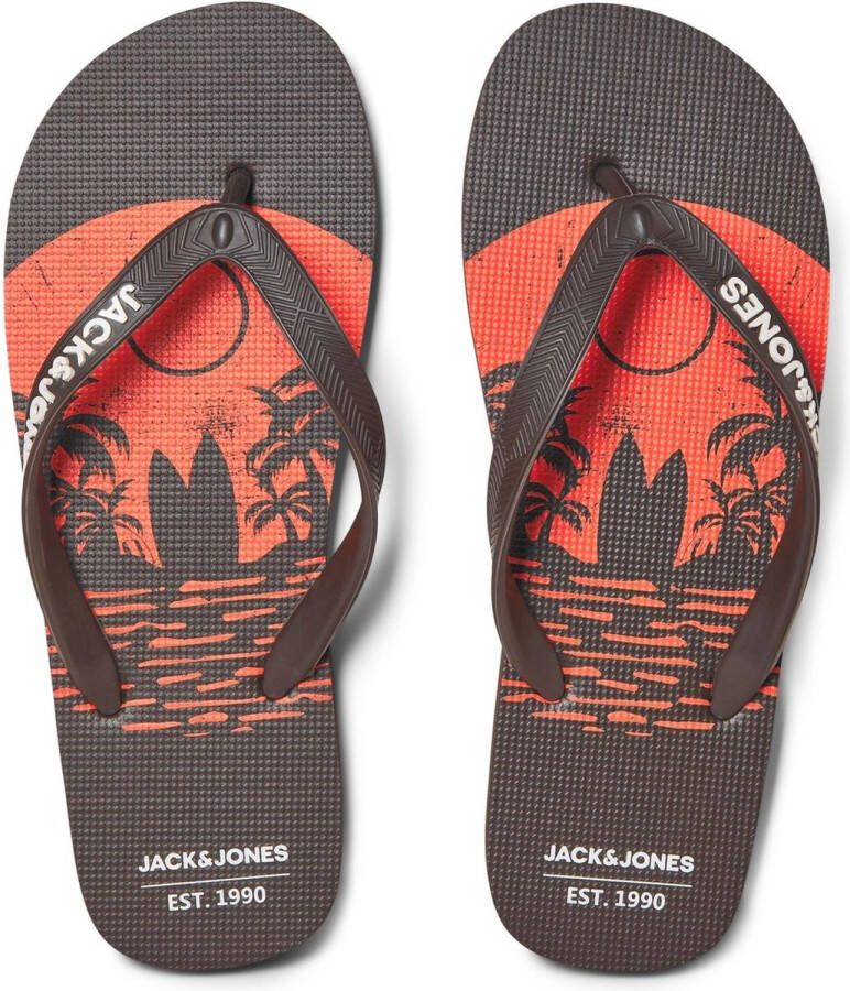 JACK & JONES Teenslipper Heren JFWSURF Print Coffee Bean