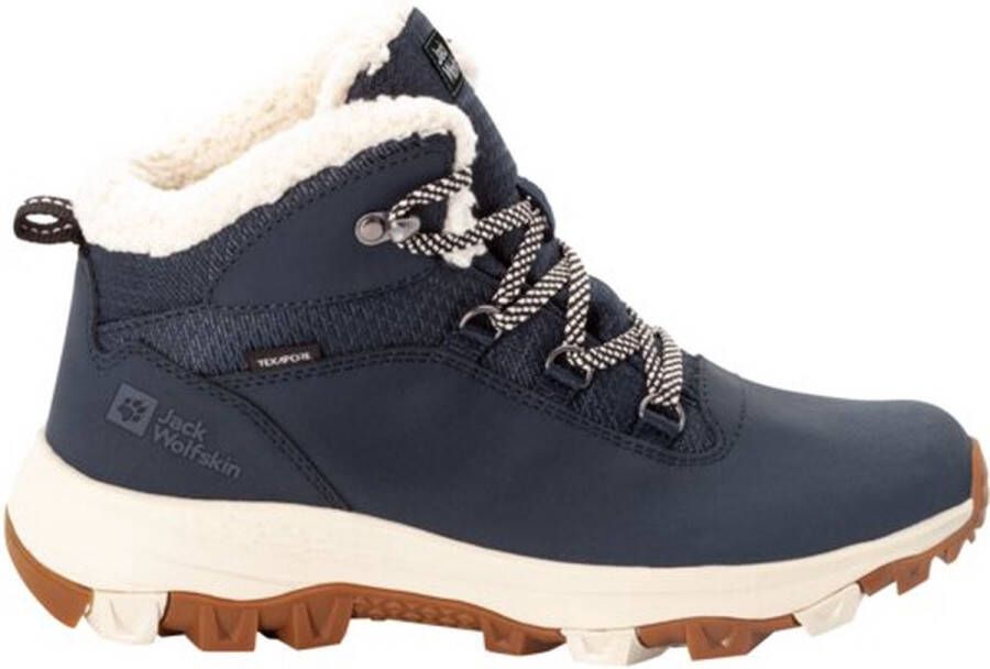 Jack Wolfskin Everquest Texapore Mid Women Waterdichte winterschoenen Dames Dark Blue Off-White