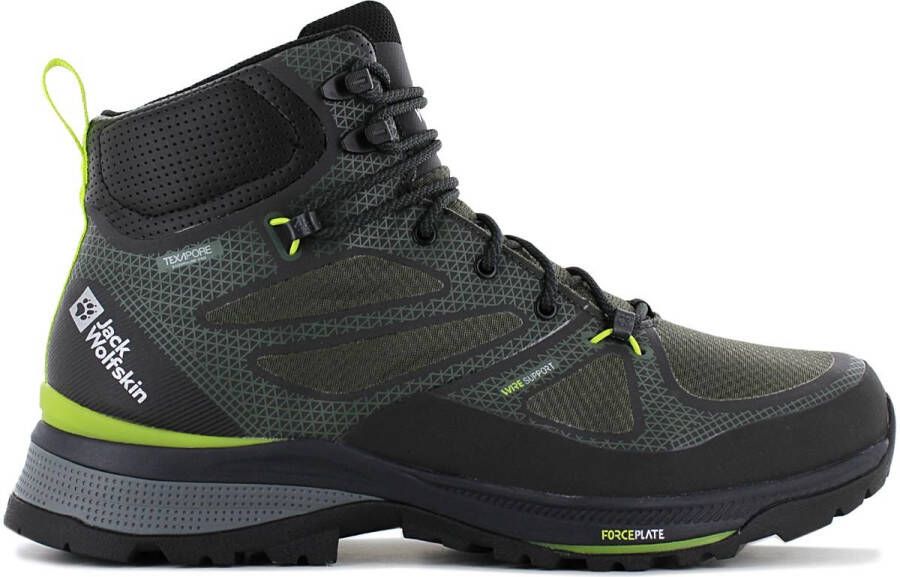 Jack Wolfskin Force Striker Texapore Mid Men Waterdichte wandelschoenen Heren Lime Dark Green