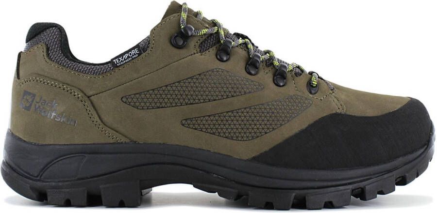 Jack Wolfskin Rebellion Texapore Low Men Waterdichte trekkingschoenen Heren 39.5 groen khaki phantom