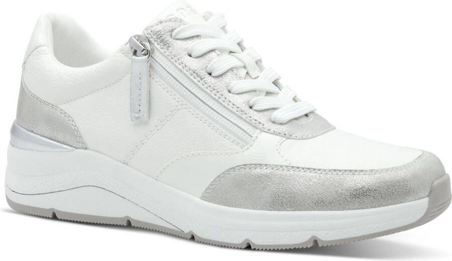 Jana Dames Sneaker 23777-191 Wit Zilver Wijdte H