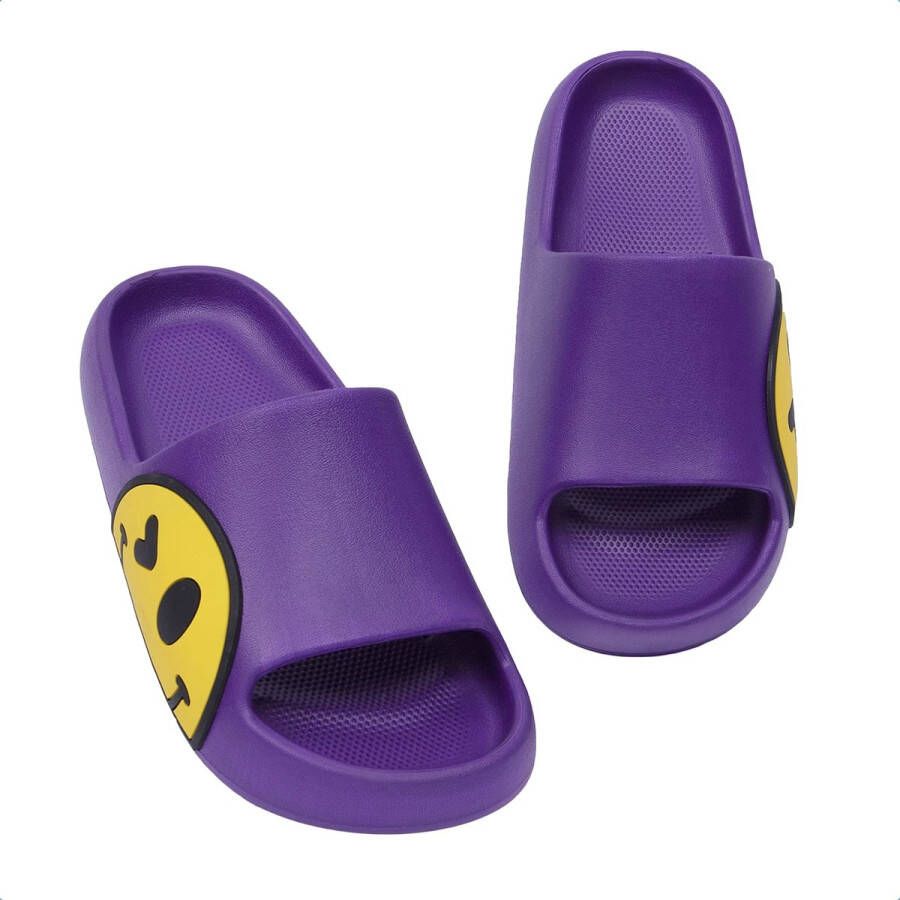 JAXY Smiley Slippers en Badslippers en Badslippers Kinderen Slippers en Slippers Kinderen Paars