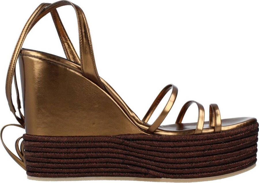 Jeffrey Campbell Gelaagde Wig Sandalen Brown Dames