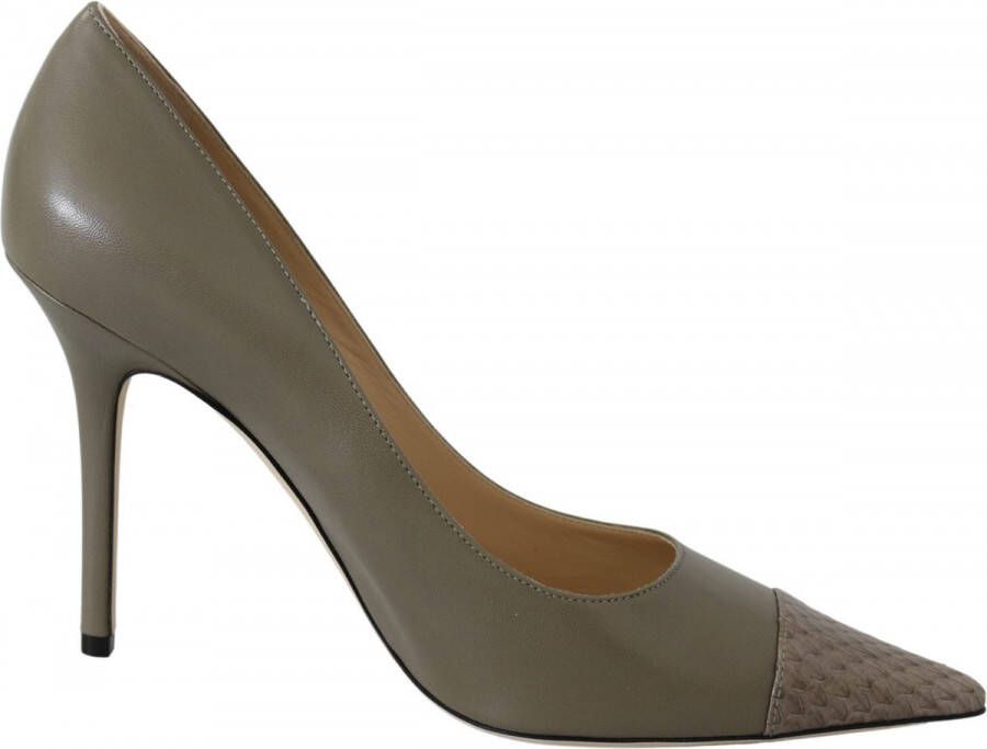 Jimmy Choo Kiezelgroene leren Amika pumps