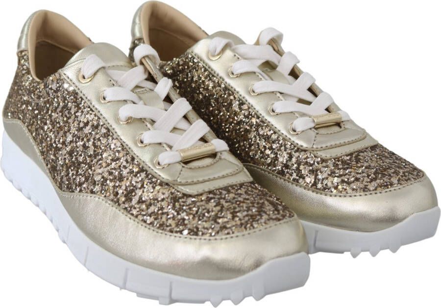 Jimmy Choo Gouden lederen antieke Monza sneakers