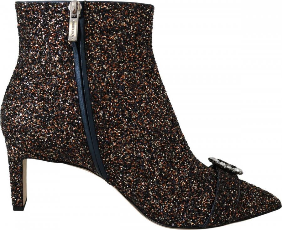 Jimmy Choo Mix stof glitter leer Hanover 65 laarzen schoenen