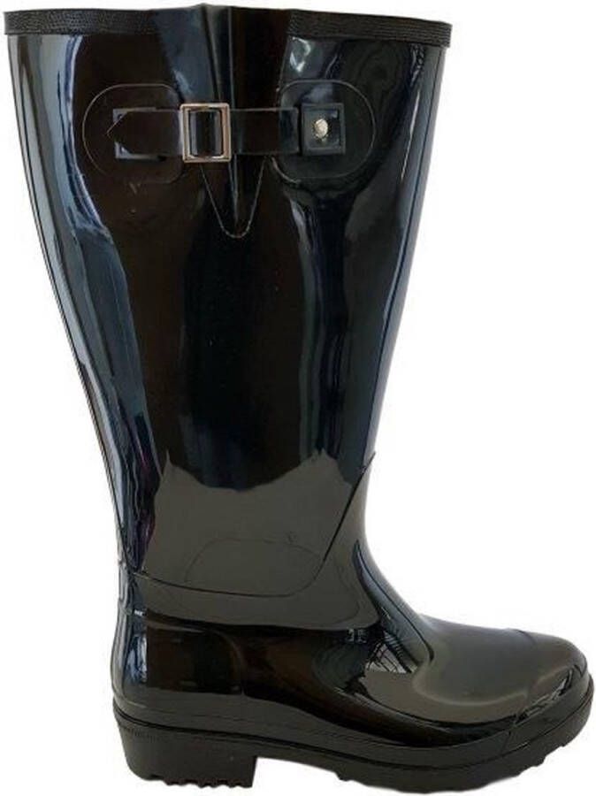 JJ Footwear Regenlaars Wide Wellies Zwart Kuitmaat XL