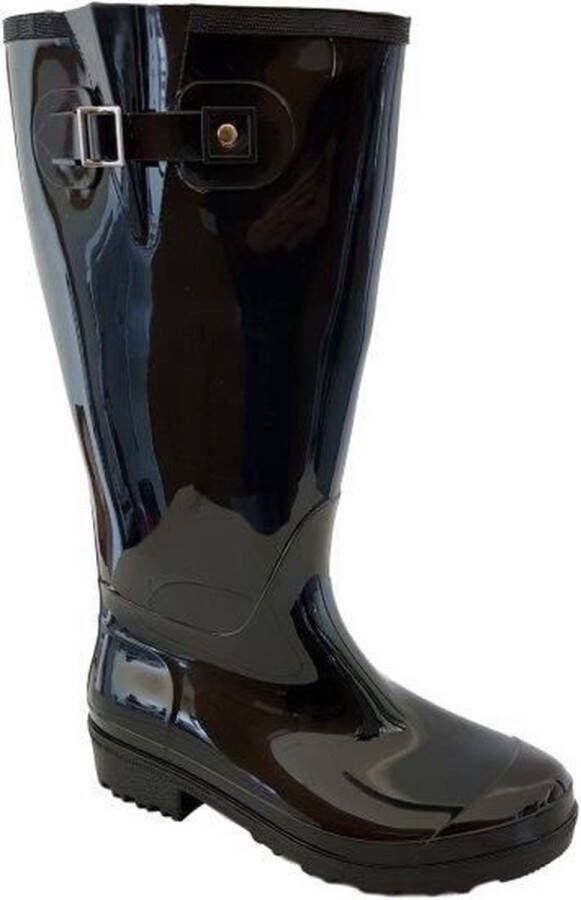 JJ Footwear Regenlaars Wide Wellies Zwart Kuitmaat XXL