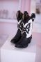 JMS Fashion Cow laarsje kind kids zwart wit echt leer boots western unisex laars schoen - Thumbnail 2