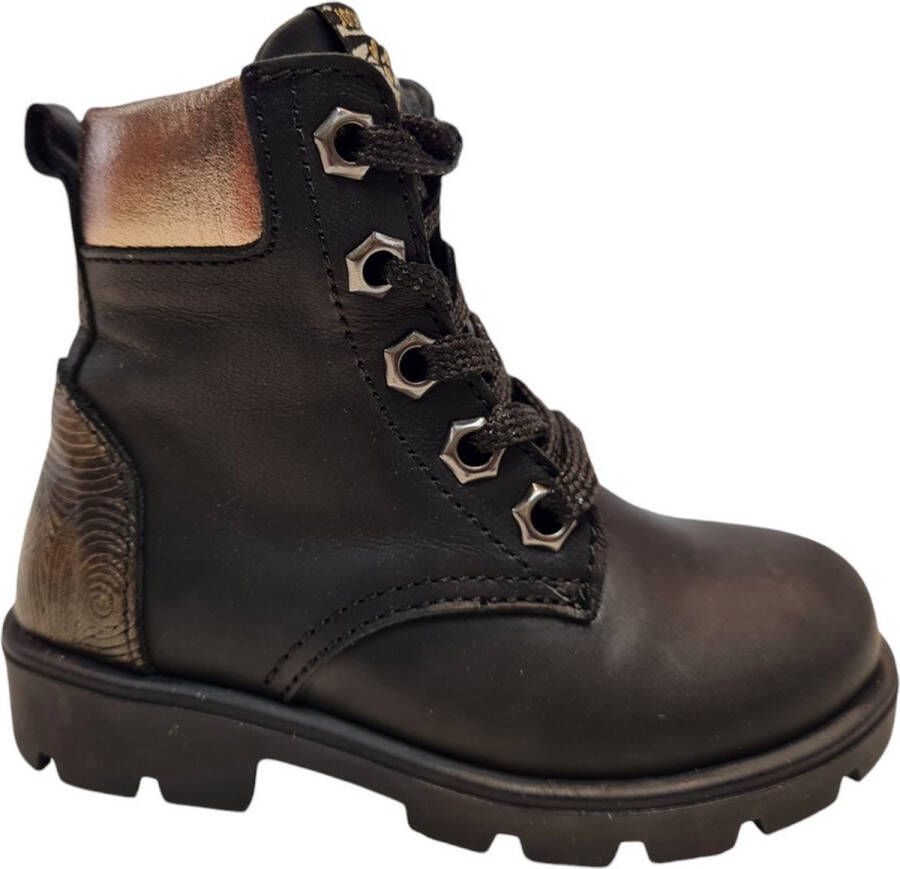 Jochie Berny Black 24172 200 Meisjes Veterboots Zwart