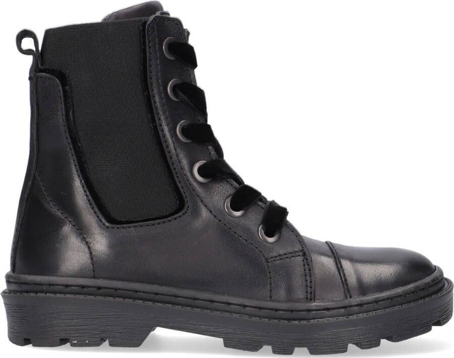 Jochie & Freaks Jf-21388 Veterboots Laarzen Met Veters Meisjes Zwart