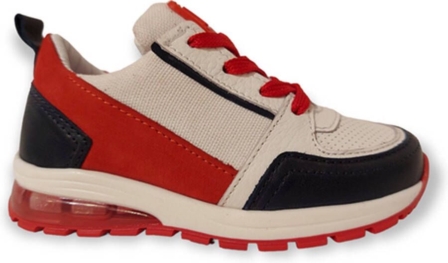 Jochie & Freaks Sneaker Lucas JF-23222 Donkerblauw Rood Wit Combi