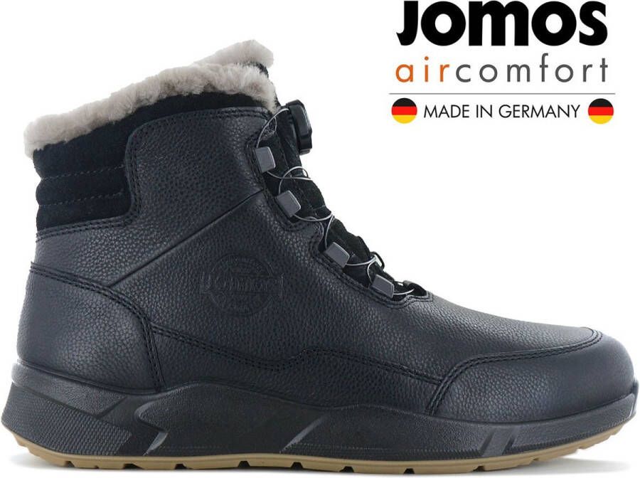 Jomos Akzent Heren Winter Laarzen Boots Schoenen Gevoerd met lamsvel in leer SCHWARZ